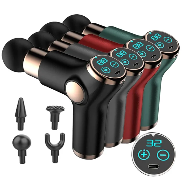 32 Speed LCD Body Massge Gun Vibration Neck Massager Portable Fitness Device For Body Neck Arm