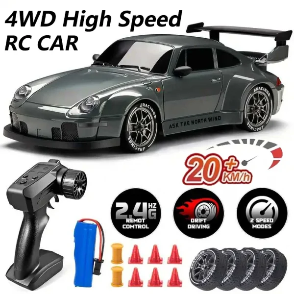 New 4WD Remote Control Drift Car Full Size 1:24 Mini Remote Control Racing Car Model 2.4G Radio High Speed ​​RC Car Boy Toy Gift